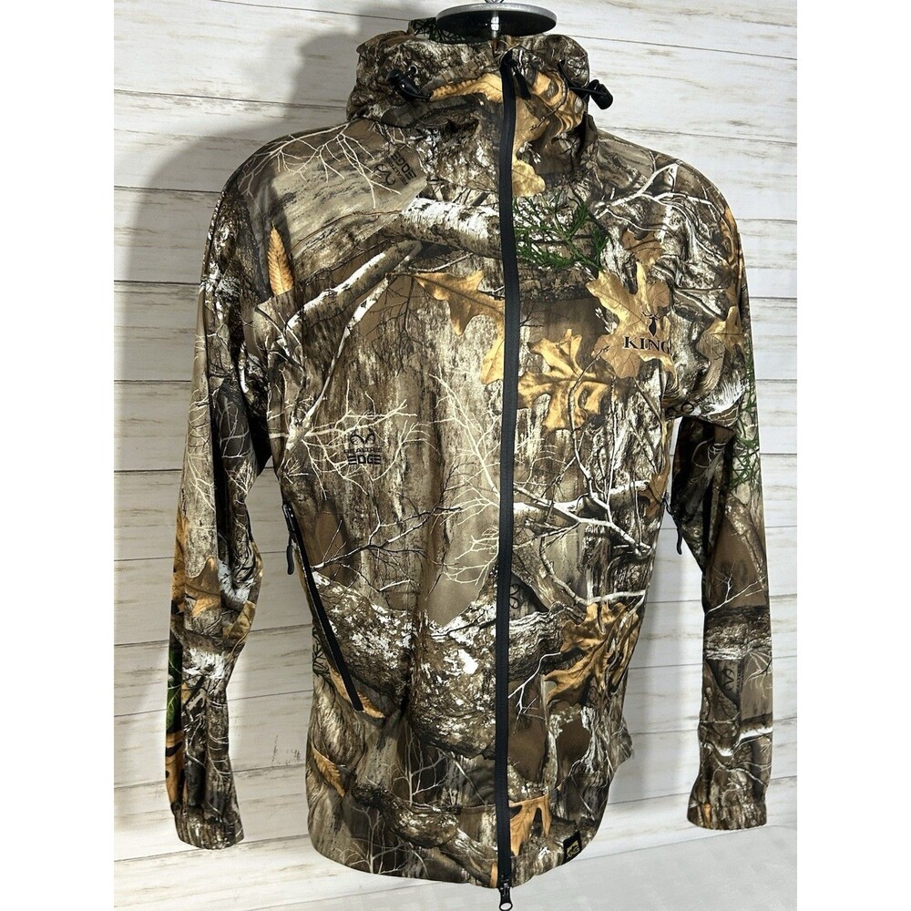 KINGS Camo XKG Waterproof Light Weight Rain Jacket Size Large Mens Realtree Edge